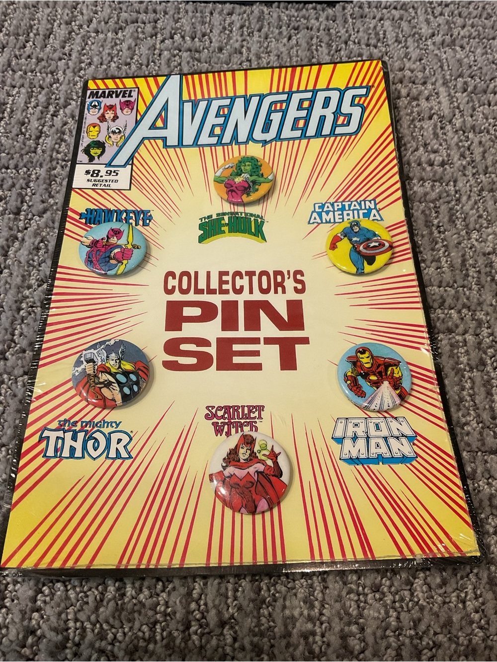 Vintage Marvel Avengers Collector's Pin Set 6